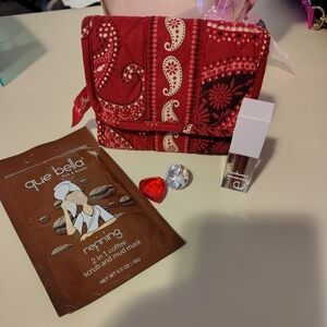 Vera Bradley Red Paisley Wallet/Scrub/Lipstick (All Inclusive)